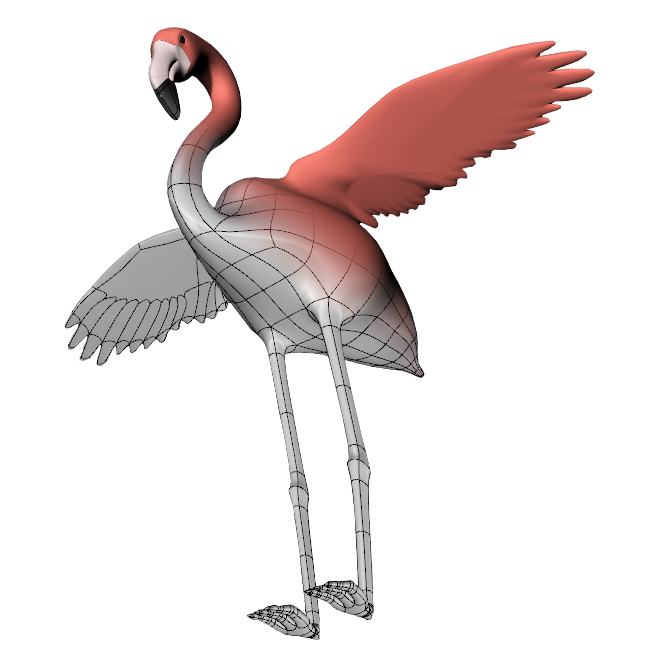 Clayoo Flamingo dual rendering modellazione 3d